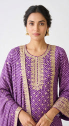 Purple Printed Sharara Set
