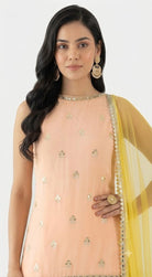 Peach Embellished Kurta Set