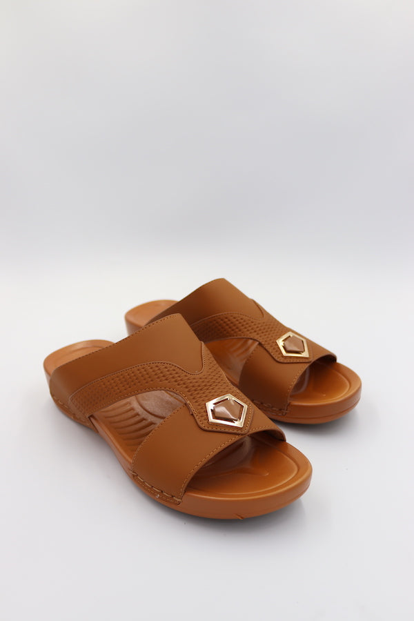 Men's Brown Ultra Soft Arabic Slippers